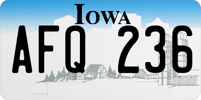 IA license plate AFQ236