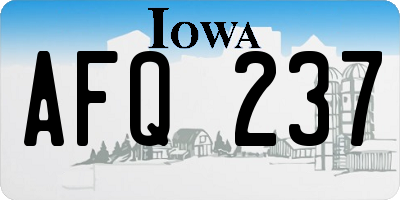 IA license plate AFQ237