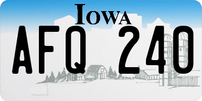 IA license plate AFQ240