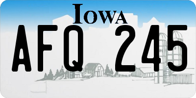 IA license plate AFQ245
