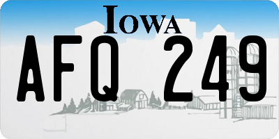 IA license plate AFQ249