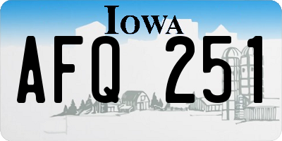 IA license plate AFQ251