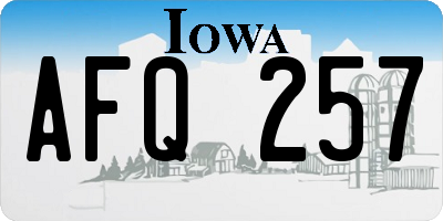IA license plate AFQ257