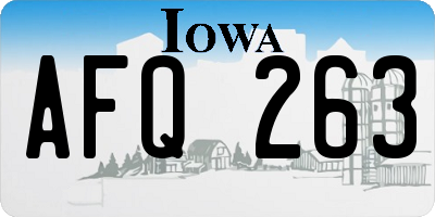 IA license plate AFQ263