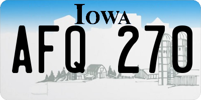 IA license plate AFQ270