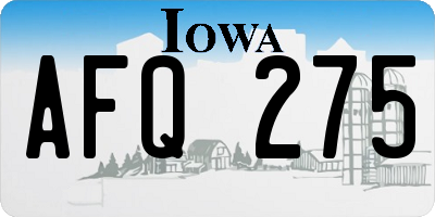 IA license plate AFQ275
