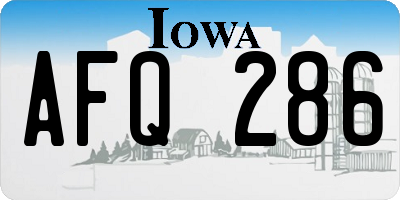 IA license plate AFQ286