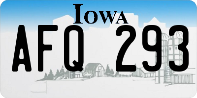 IA license plate AFQ293