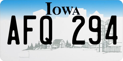 IA license plate AFQ294
