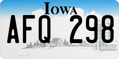 IA license plate AFQ298