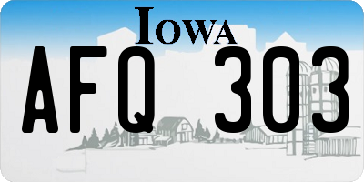 IA license plate AFQ303