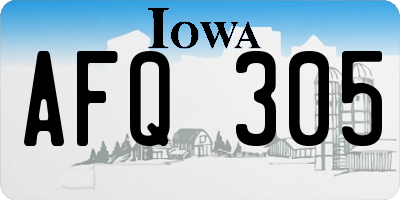 IA license plate AFQ305