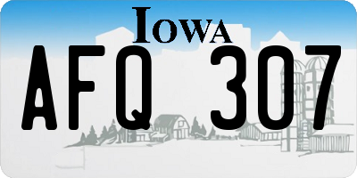IA license plate AFQ307