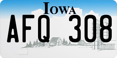 IA license plate AFQ308