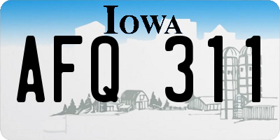 IA license plate AFQ311