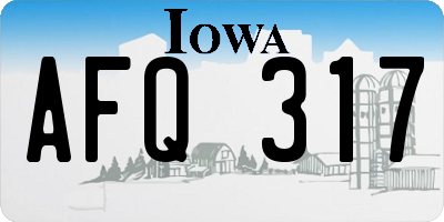 IA license plate AFQ317