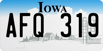 IA license plate AFQ319