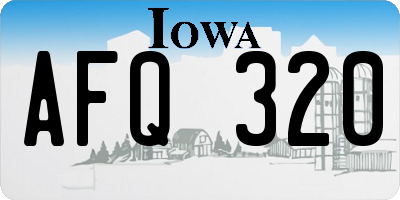 IA license plate AFQ320