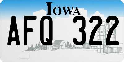 IA license plate AFQ322
