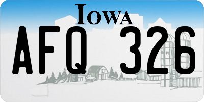 IA license plate AFQ326