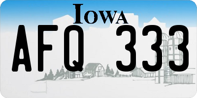 IA license plate AFQ333