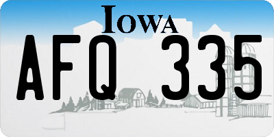 IA license plate AFQ335