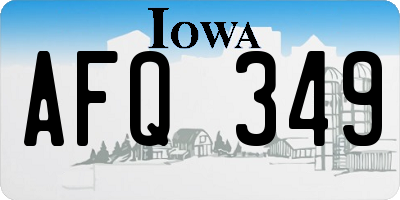 IA license plate AFQ349
