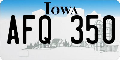 IA license plate AFQ350
