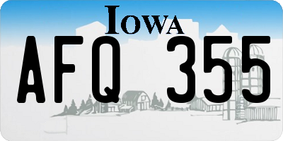 IA license plate AFQ355