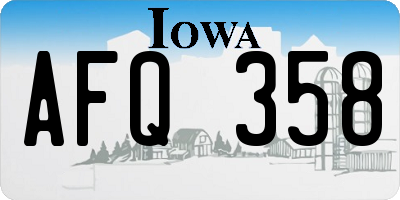IA license plate AFQ358