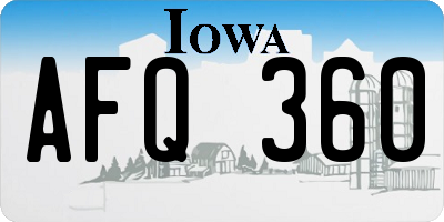 IA license plate AFQ360