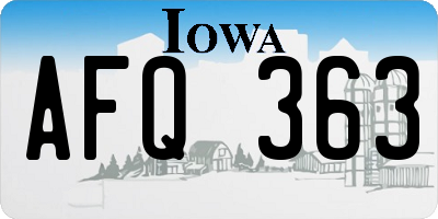 IA license plate AFQ363