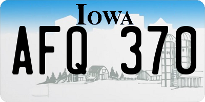IA license plate AFQ370