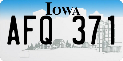 IA license plate AFQ371