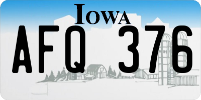 IA license plate AFQ376