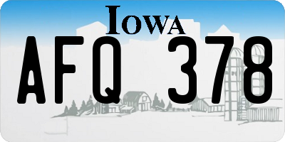 IA license plate AFQ378