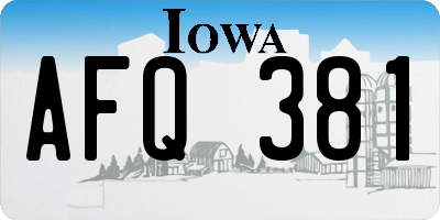 IA license plate AFQ381