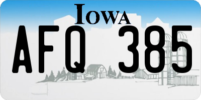 IA license plate AFQ385