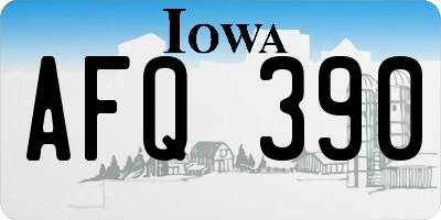 IA license plate AFQ390