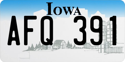 IA license plate AFQ391