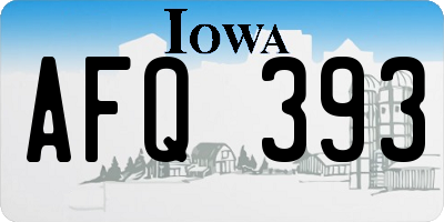 IA license plate AFQ393