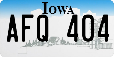 IA license plate AFQ404