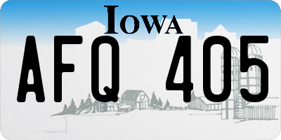 IA license plate AFQ405