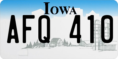 IA license plate AFQ410