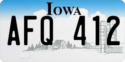 IA license plate AFQ412