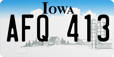 IA license plate AFQ413