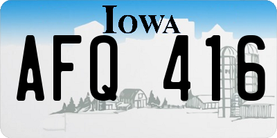 IA license plate AFQ416