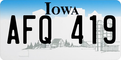 IA license plate AFQ419