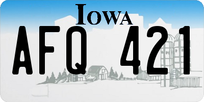 IA license plate AFQ421