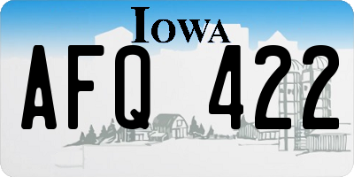 IA license plate AFQ422